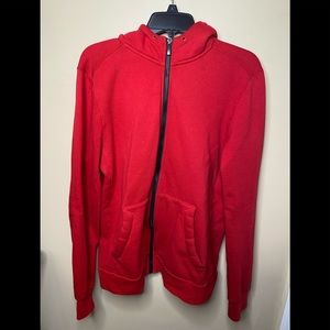 Red zip up jacket